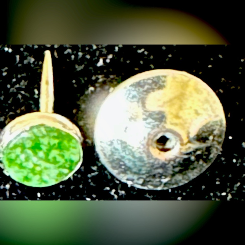 Vintage Simmons Tie Tack Pin W/Green Aventurine Gemstone sterling guc